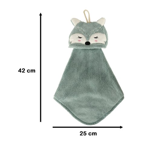 Ręcznik ręczniczek do rąk dla dzieci do przedszkola 42x25cm niebieski lisek Ręcznik ręczniczek do rąk dla dzieci do przedszkola 42x25cm niebieski lisek