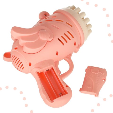 Pistolet do baniek mydlanych bańki mydlane ze skrzydłami różowy Pistolet do baniek mydlanych bańki mydlane ze skrzydłami różowy