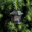 Lampa solarna ogrodowa ażurowa latarenka wisząca wbijana lampion 12 LED Lampa solarna ogrodowa ażurowa latarenka wisząca wbijana lampion 12 LED