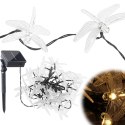 Lampki ogrodowe solarne ważki 6,5m 30LED ciepły biały Lampki ogrodowe solarne ważki 6,5m 30LED ciepły biały