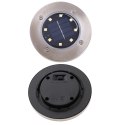 Lampy ogrodowe solarne najazdowe gruntowe czujnik zmierzchu wbijane świecący dysk 8LED 4szt. ciepły biały Lampy ogrodowe solarne najazdowe gruntowe czujnik zmierzchu wbijane świecący dysk 8LED 4szt. ciepły biały