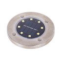 Lampy ogrodowe solarne najazdowe gruntowe czujnik zmierzchu wbijane świecący dysk 8LED 4szt. ciepły biały Lampy ogrodowe solarne najazdowe gruntowe czujnik zmierzchu wbijane świecący dysk 8LED 4szt. ciepły biały