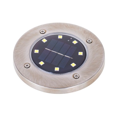 Lampy ogrodowe solarne najazdowe gruntowe czujnik zmierzchu wbijane świecący dysk 8LED 4szt. ciepły biały Lampy ogrodowe solarne najazdowe gruntowe czujnik zmierzchu wbijane świecący dysk 8LED 4szt. ciepły biały