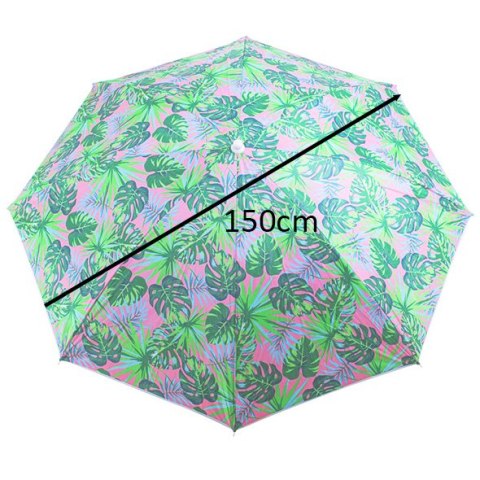 Parasol ogrodowy plażowy regulowany łamany 150cm liście UV Parasol ogrodowy plażowy regulowany łamany 150cm liście UV