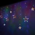 Lampki LED kurtyna gwiazdki świąteczne choinkowe 2,5m 138LED multikolor Lampki LED kurtyna gwiazdki świąteczne choinkowe 2,5m 138LED multikolor