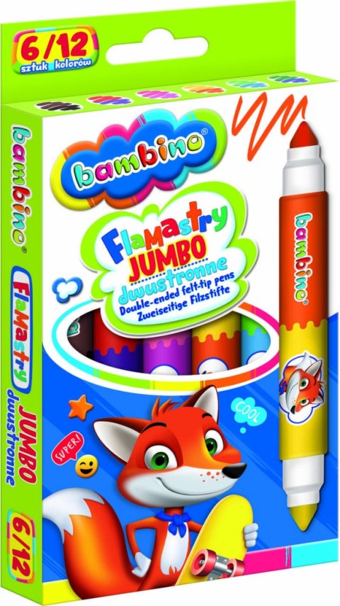 Flamastry mazaki dwustronne grube Bambino 12 kolorów Flamastry mazaki dwustronne grube Bambino 12 kolorów