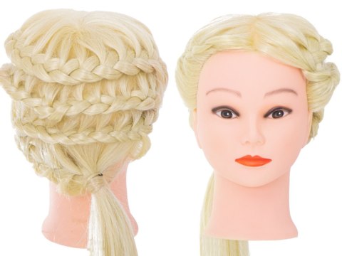Główka głowa treningowa fryzjerska naturalne włosy blond Główka głowa treningowa fryzjerska naturalne włosy blond