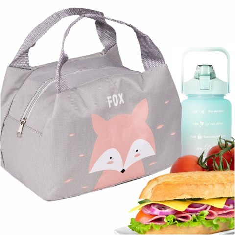 Torba termiczna na lunch jedzenie śniadaniowa izolacyjna lis różowy Torba termiczna na lunch jedzenie śniadaniowa izolacyjna lis różowy