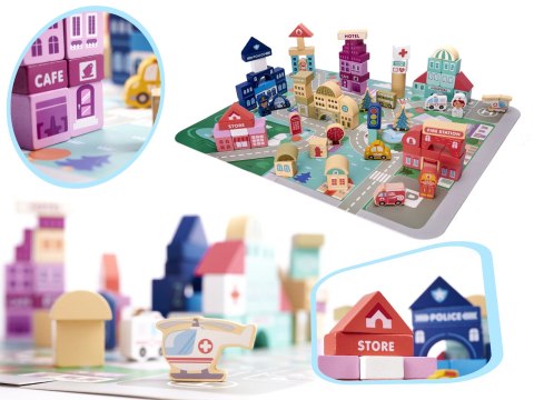 Klocki drewniane edukacyjne miasto puzzle 100el. Klocki drewniane edukacyjne miasto puzzle 100el.