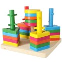 Sorter drewniany układanka zręcznościowa 5 wież Sorter drewniany układanka zręcznościowa 5 wież