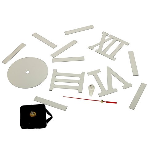 Zegar Ścienny naklejany DIY 3D regulowany rzymski srebrny 130cm Zegar Ścienny naklejany DIY 3D regulowany rzymski srebrny 130cm
