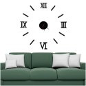 Zegar Ścienny naklejany DIY regulowany czarny cyfry rzymskie 130cm Zegar Ścienny naklejany DIY regulowany czarny cyfry rzymskie 130cm