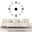 Zegar Ścienny naklejany DIY regulowany czarny cyfry rzymskie 130cm Zegar Ścienny naklejany DIY regulowany czarny cyfry rzymskie 130cm