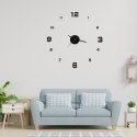 Zegar ścienny do salonu kuchni DIY naklejany nowoczesny 3D czarny 4 duże cyfry Zegar ścienny do salonu kuchni DIY naklejany nowoczesny 3D czarny 4 duże cyfry