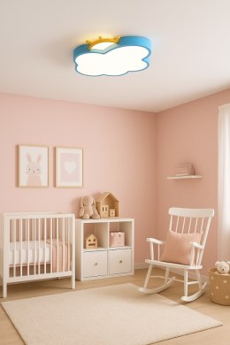 Lampa LED sufitowa plafon do pokoju dziecięcego ściemniana LUMELA + pilot chmurka niebieska
