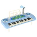 Keyboard dla dzieci pianinko interaktywne organki 37 klawiszy mikrofon statyw niebieskie Keyboard dla dzieci pianinko interaktywne organki 37 klawiszy mikrofon statyw niebieskie