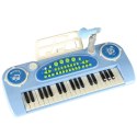 Keyboard dla dzieci pianinko interaktywne organki 37 klawiszy mikrofon statyw niebieskie Keyboard dla dzieci pianinko interaktywne organki 37 klawiszy mikrofon statyw niebieskie