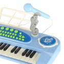 Keyboard dla dzieci pianinko interaktywne organki 37 klawiszy mikrofon statyw niebieskie Keyboard dla dzieci pianinko interaktywne organki 37 klawiszy mikrofon statyw niebieskie