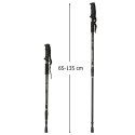 Kijki kije trekkingowe do nordic walking składane 2 sztuki czarne Kijki kije trekkingowe do nordic walking składane 2 sztuki czarne
