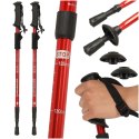 Kijki kije trekkingowe do nordic walking składane 2 sztuki czerwone Kijki kije trekkingowe do nordic walking składane 2 sztuki czerwone