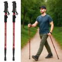 Kijki kije trekkingowe do nordic walking składane 2 sztuki czerwone Kijki kije trekkingowe do nordic walking składane 2 sztuki czerwone