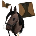 Zestaw Skippi - Hobby Horse Gniady - Derka i nauszniki - beż i oliwka Zestaw Skippi - Hobby Horse Gniady - Derka i nauszniki - beż i oliwka