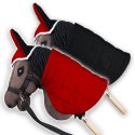 Zestaw Skippi - Hobby Horse Gniady - Derka i nauszniki - czerwona i czarna Zestaw Skippi - Hobby Horse Gniady - Derka i nauszniki - czerwona i czarna