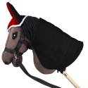 Zestaw Skippi - Hobby Horse Gniady - Derka i nauszniki - czerwona i czarna Zestaw Skippi - Hobby Horse Gniady - Derka i nauszniki - czerwona i czarna