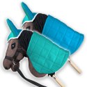 Zestaw Skippi - Hobby Horse Gniady - Derka i nauszniki - mięta i niebieski Zestaw Skippi - Hobby Horse Gniady - Derka i nauszniki - mięta i niebieski
