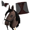 Zestaw Skippi - Hobby Horse Gniady - Derka i nauszniki - szary i brąz Zestaw Skippi - Hobby Horse Gniady - Derka i nauszniki - szary i brąz