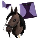 Zestaw Skippi - Hobby Horse Gniady - Derka i nauszniki - wrzos i śliwka Zestaw Skippi - Hobby Horse Gniady - Derka i nauszniki - wrzos i śliwka