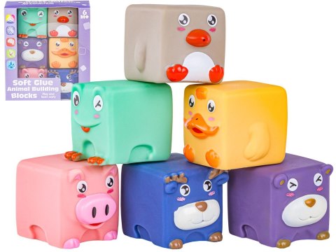 Duże Klocki Sensoryczne Zwierzęta 6 sztuk Miękkie Edukacyjny zestaw klocków dla malucha Przecena 1 Duże Klocki Sensoryczne Zwierzęta 6 sztuk Miękkie Edukacyjny zestaw klocków dla malucha Przecena 1