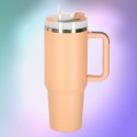 Kubek termiczny ze słomką i uchwytem termos 1200ml róż pudrowy Kubek termiczny ze słomką i uchwytem termos 1200ml róż pudrowy