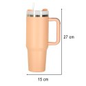 Kubek termiczny ze słomką i uchwytem termos 1200ml róż pudrowy Kubek termiczny ze słomką i uchwytem termos 1200ml róż pudrowy